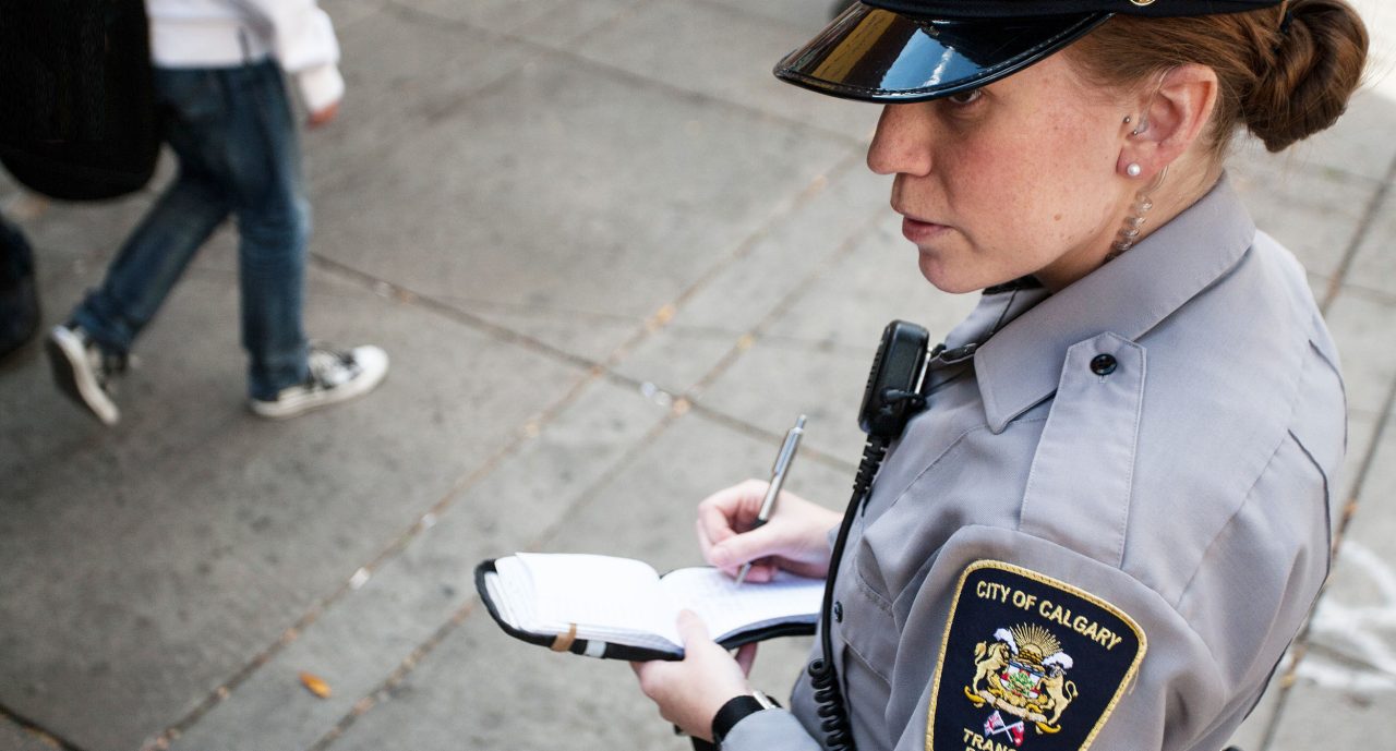 peace officer writing a ticket