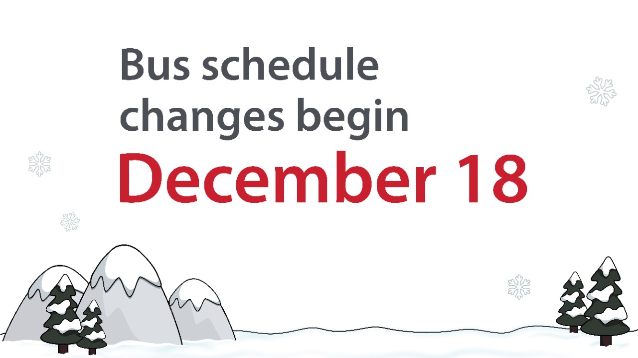 Winter service changes begin December 18